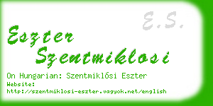 eszter szentmiklosi business card