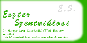 eszter szentmiklosi business card